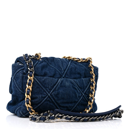 Chanel Denim Quilted Medium Chanel 19 Flap Blue 4 of 10