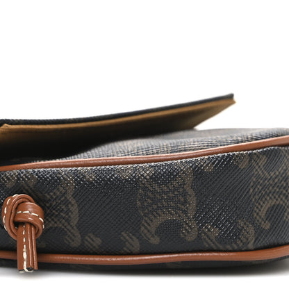 Celine Triomphe Canvas Mini Triangle Crossbody Bag Tan 9 of 10