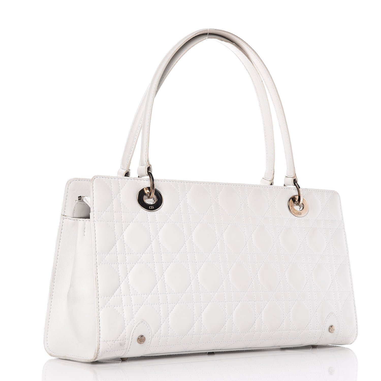 Christian Dior Lambskin Cannage Soft Lady Dior East West White 3 of 20
