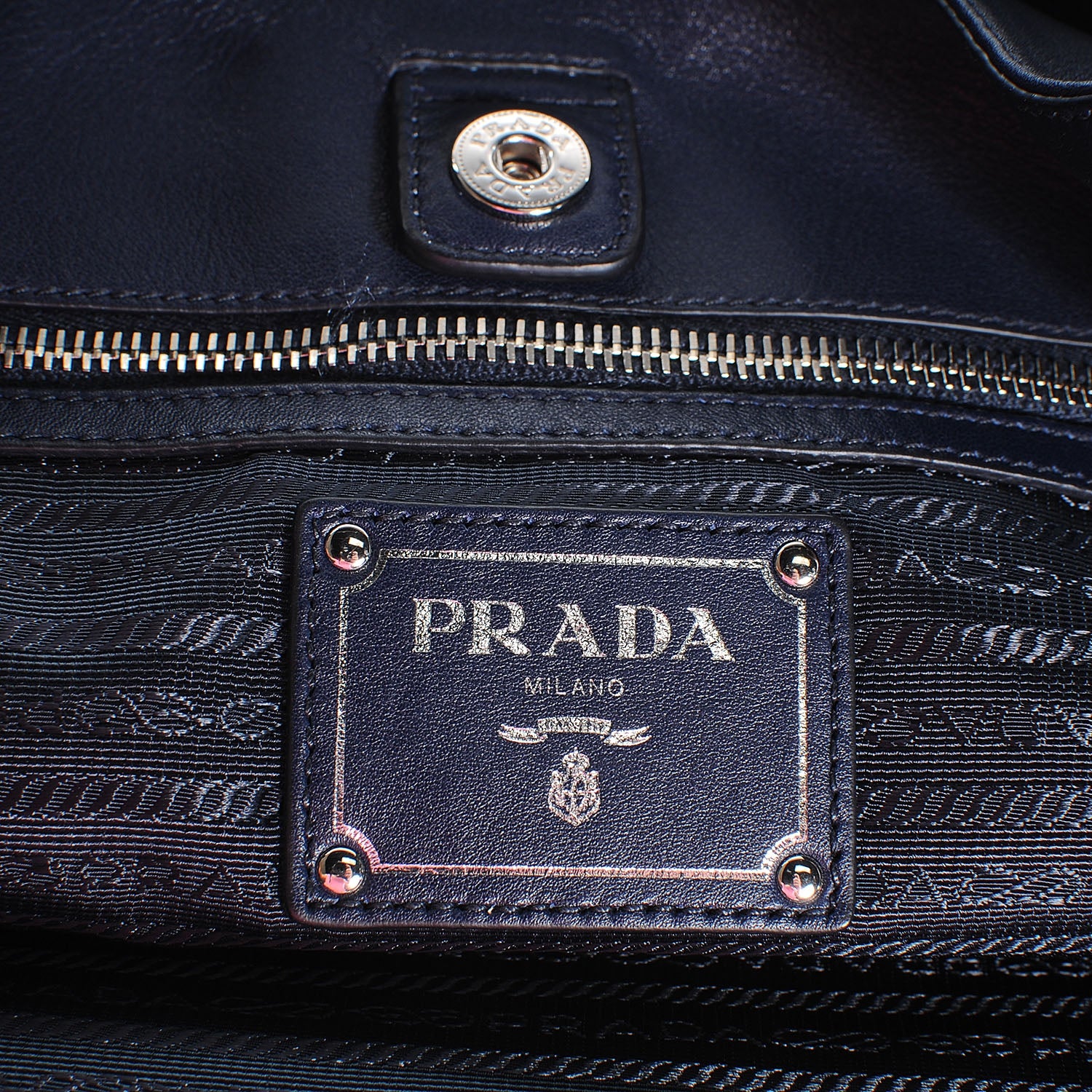 Prada Soft Calf Chain Tote Baltico 7 of 8