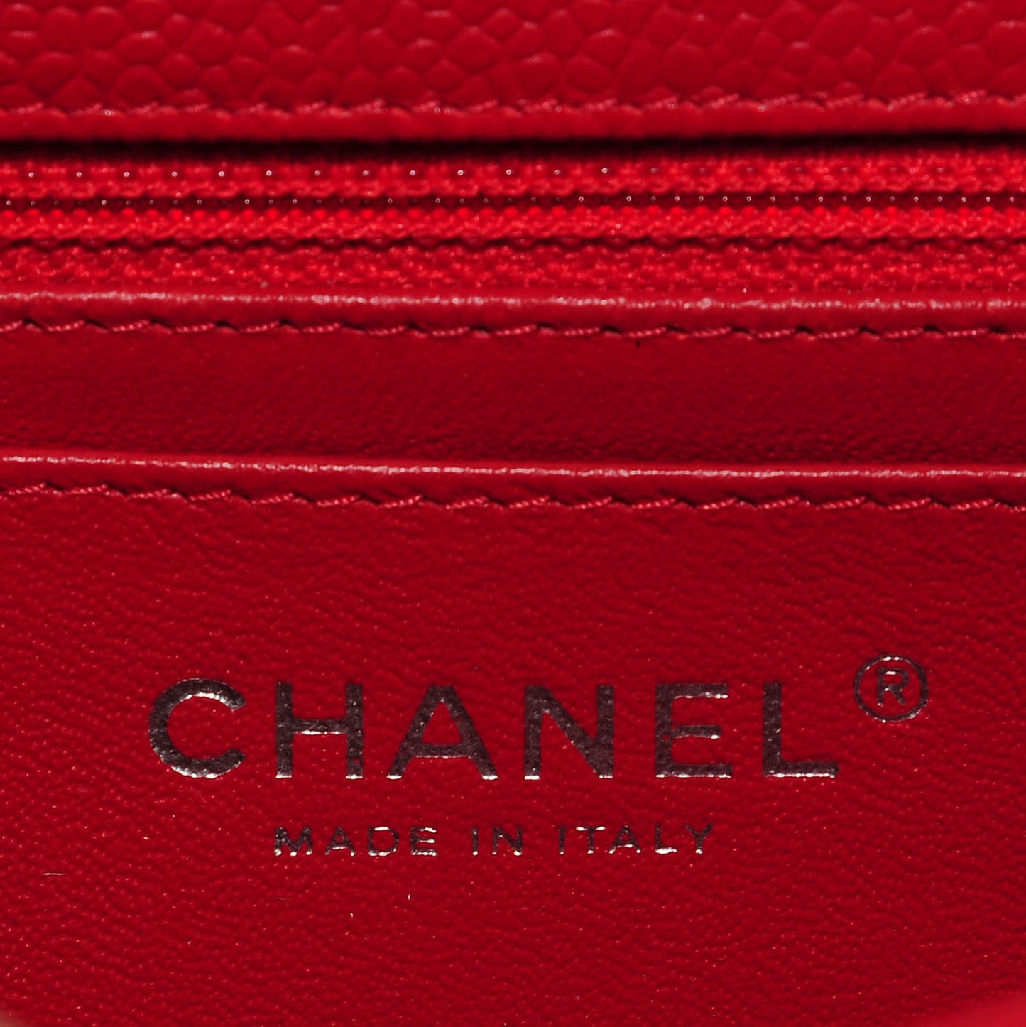 Caviar Quilted Mini Rectangular Flap Red