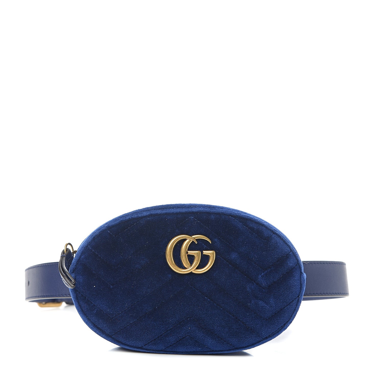 Velvet Matelasse GG Marmont Belt Bag 85 34 Cobalt Blue