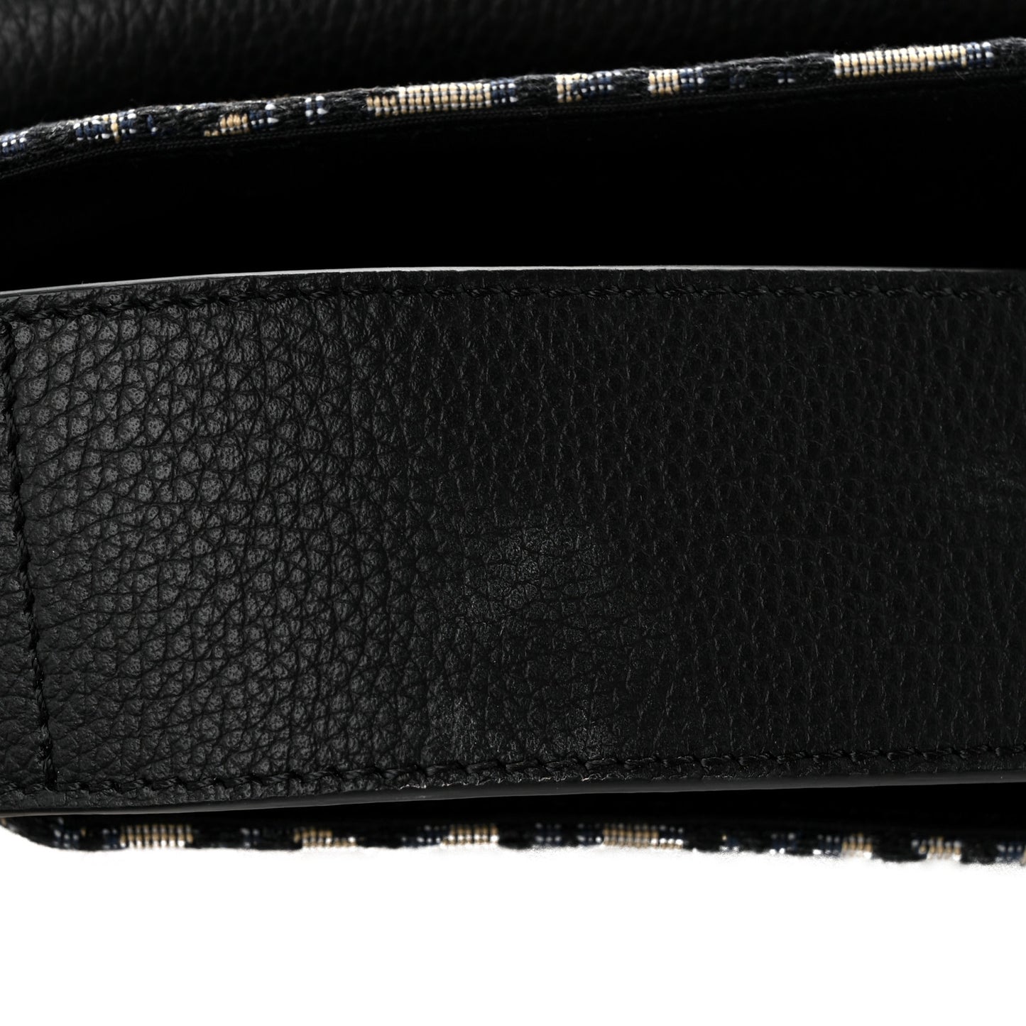 Grained Calfskin Oblique Large Saddle Messenger Black