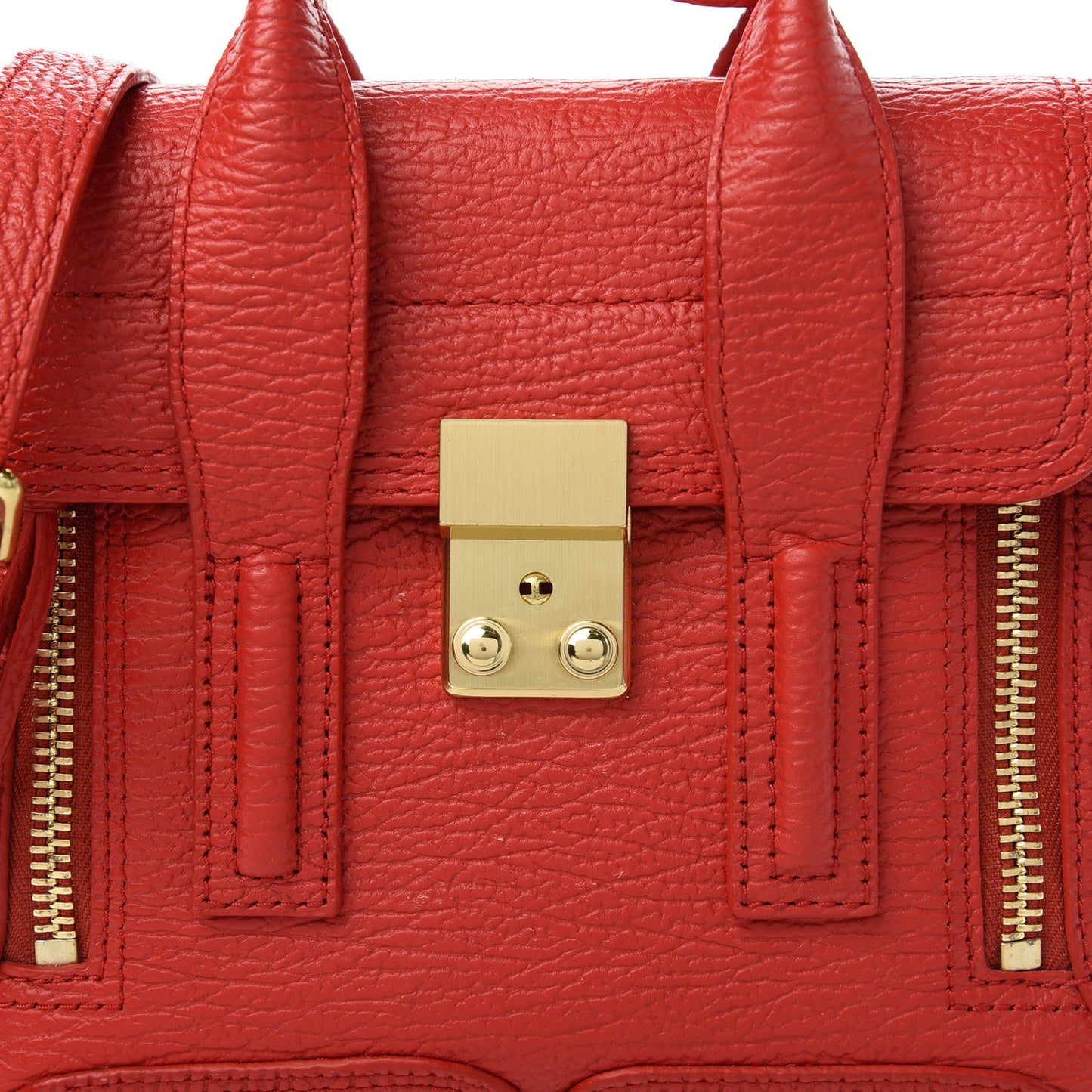 Textured Calfskin Mini Pashli Satchel Red