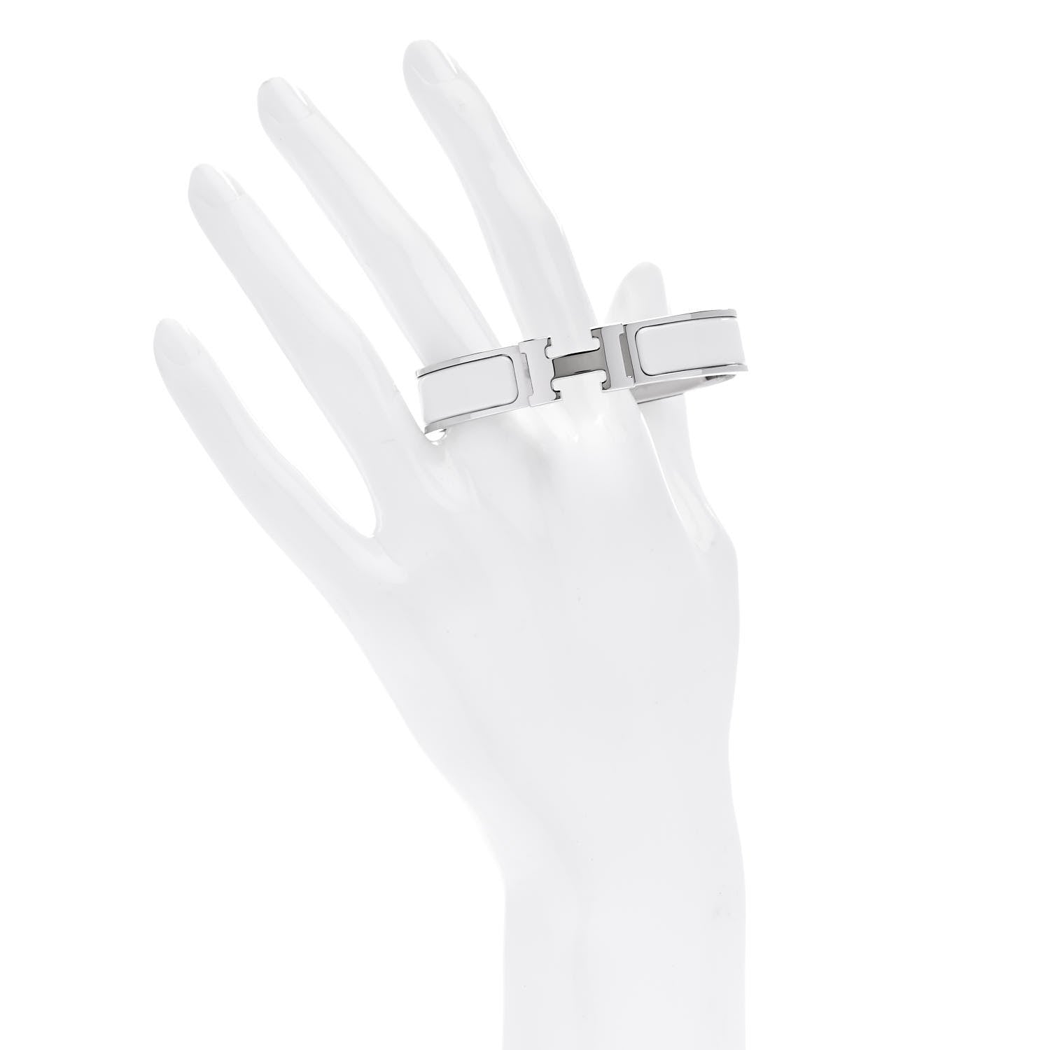 Hermes Enamel Narrow Clic Clac H Bracelet PM White 2 of 4