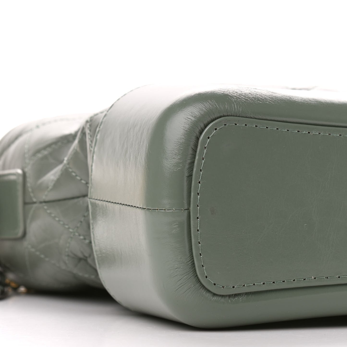 Aged Calfskin Quilted Medium Gabrielle Hobo Green