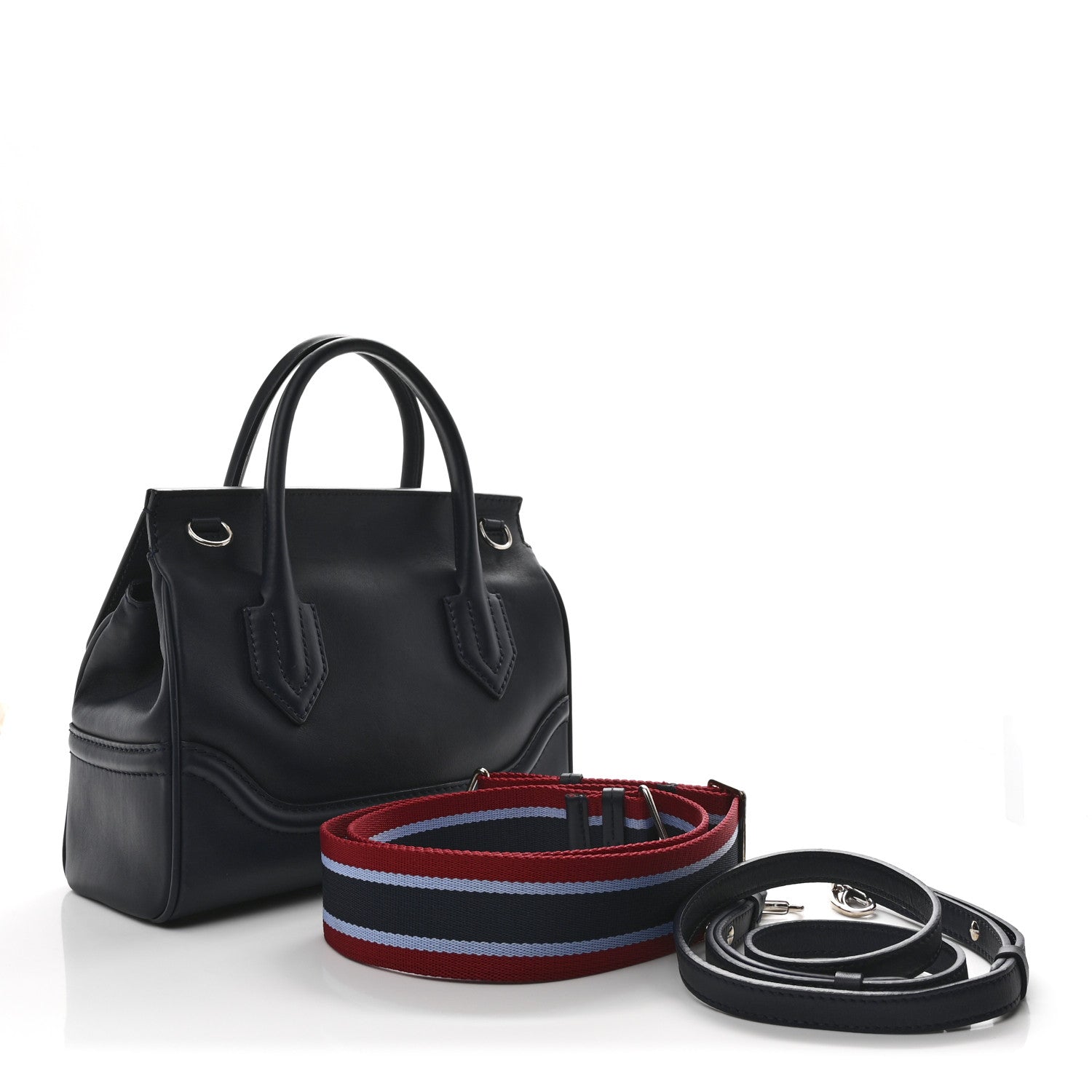 Versace Calfskin Medium Palazzo Empire Bag Navy Blue 3 of 12