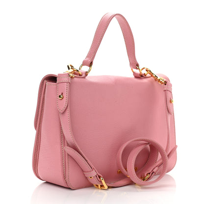 Miu Miu Goatskin Madras Shopping Tote Rosa 3 of 9