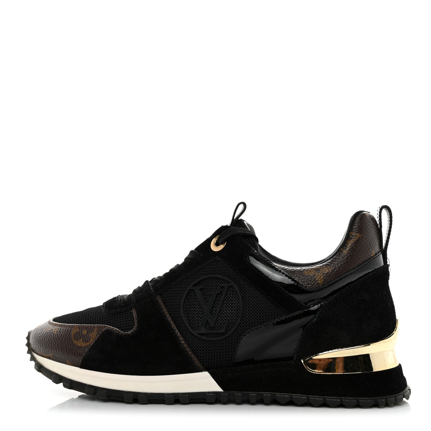 Suede Monogram Run Away Sneakers 36.5 Black