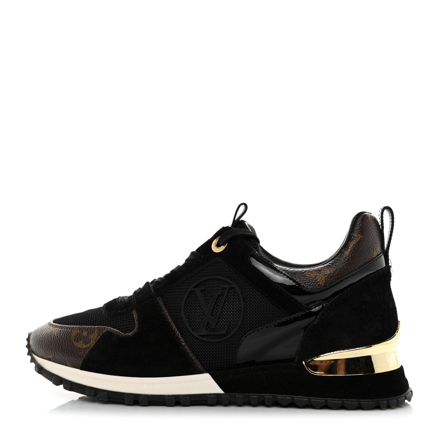 Louis Vuitton Suede Monogram Run Away Sneakers 36.5 Black 1 of 9