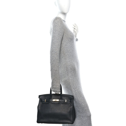 Hermes Taurillon Clemence Birkin 35 Black 2 of 13
