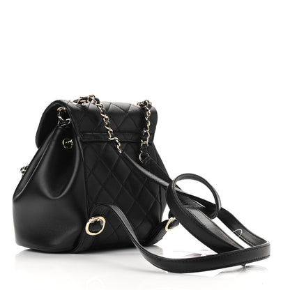 Chanel Lambskin Quilted Small Duma Drawstring Backpack Black 3 of 10