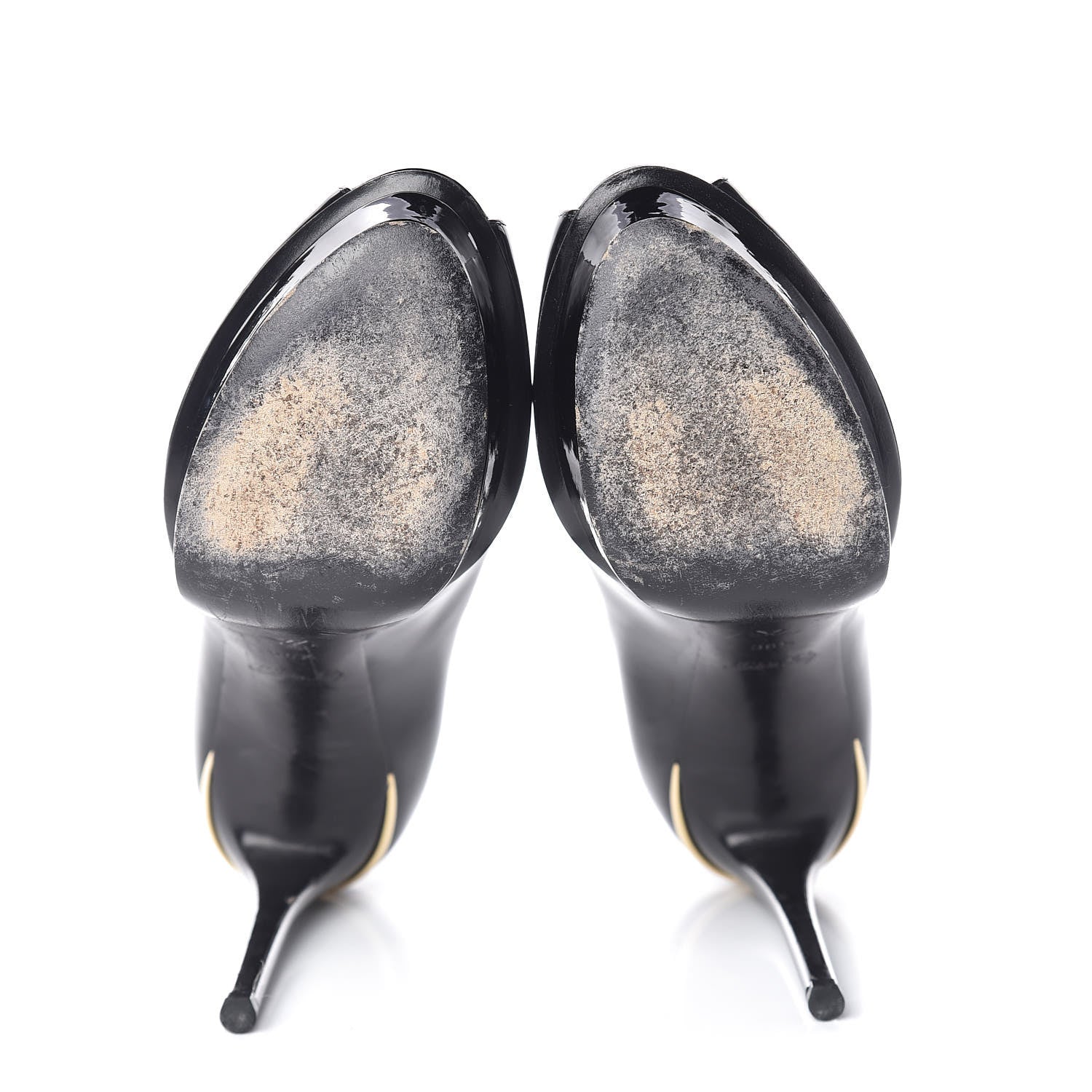Louis Vuitton Patent Calfskin Eyeline Open Toe Pumps 36.5 Black 7 of 12
