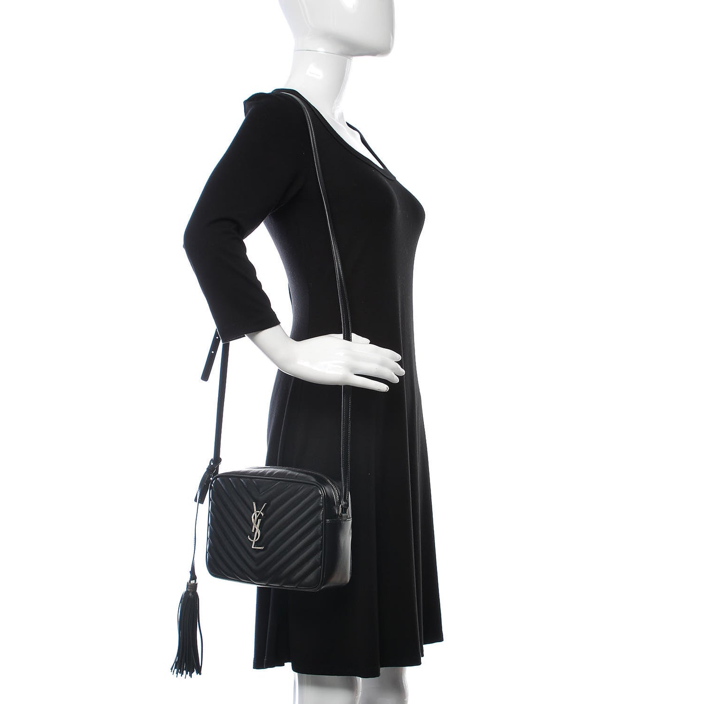 Calfskin Matelasse Monogram Lou Camera Bag Black