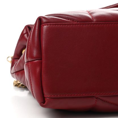 Saint Laurent Lambskin Quilted Small Loulou Puffer Monogram Chain Satchel Red 9 of 12