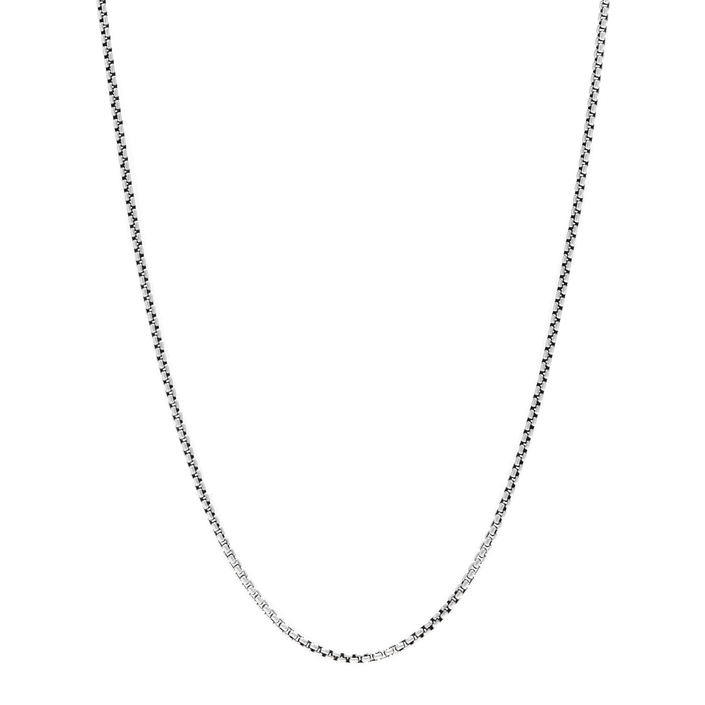 Sterling Silver 14K Yellow Gold 2.7mm Box Chain Necklace 34"
