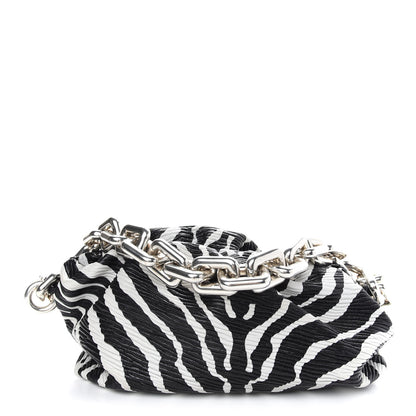 Bottega Veneta Nappa Zebra Print The Pouch Chain White Black 1 of 9