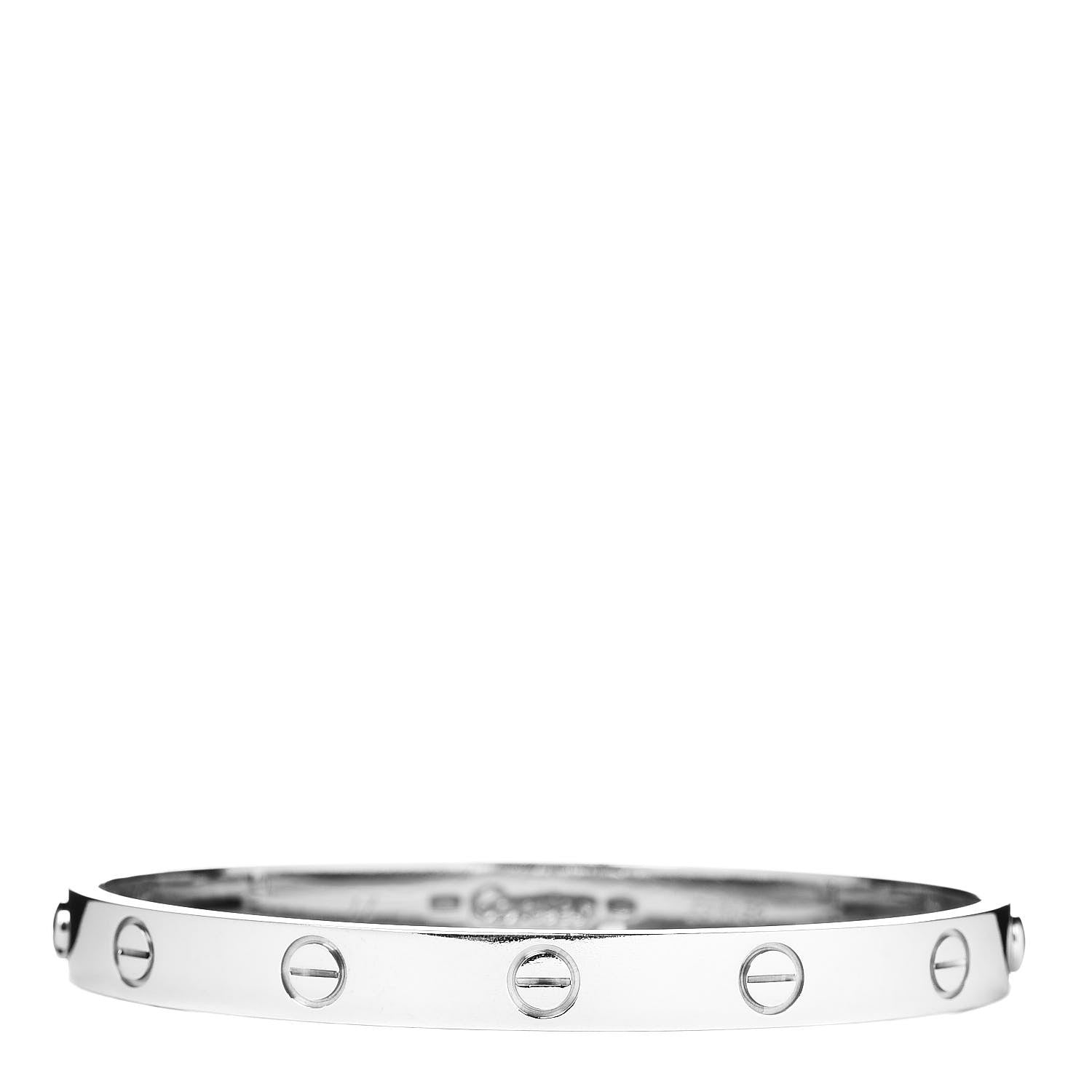 Cartier 18K White Gold LOVE Bracelet 17 1 of 5
