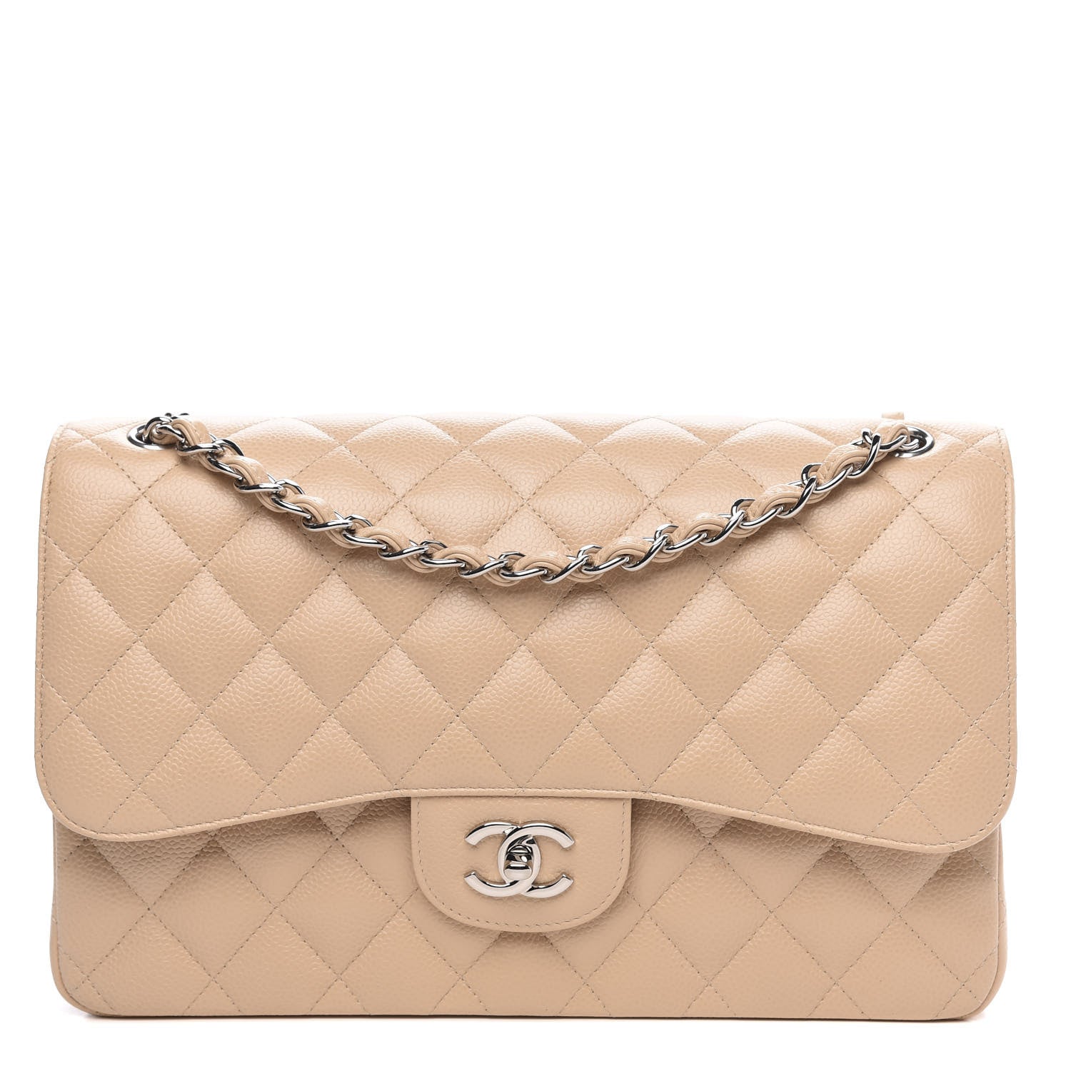 Chanel Caviar Quilted Jumbo Double Flap Beige Clair 1 of 11