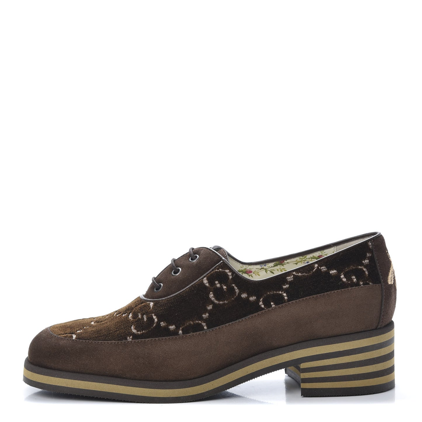 Velvet GG Monogram Thompson Derby Loafers 37 Vintage Cocoa Brown