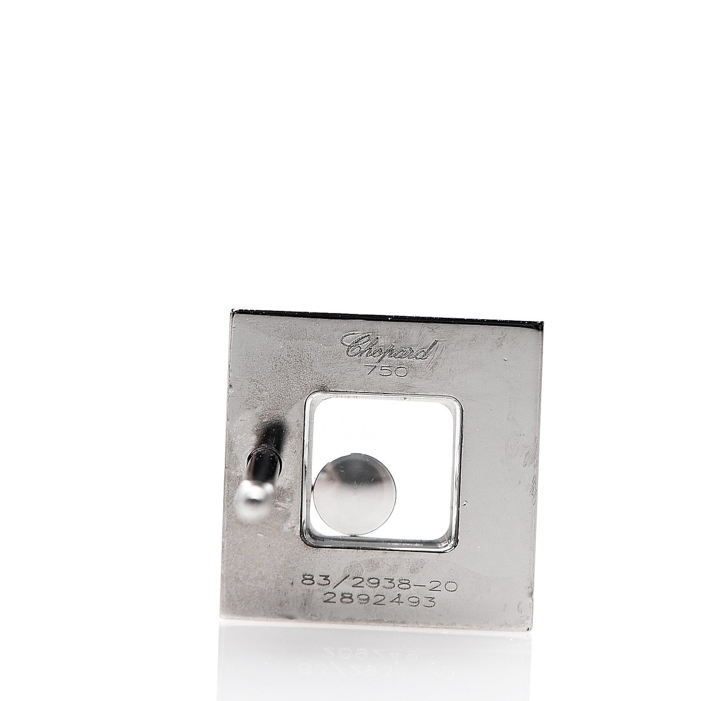 18K White Gold Diamond Happy Diamonds Square Earrings