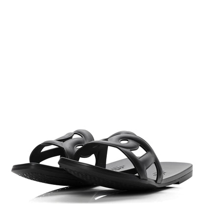 Hermes Rubber Aloha Sandals 40 Black 3 of 10