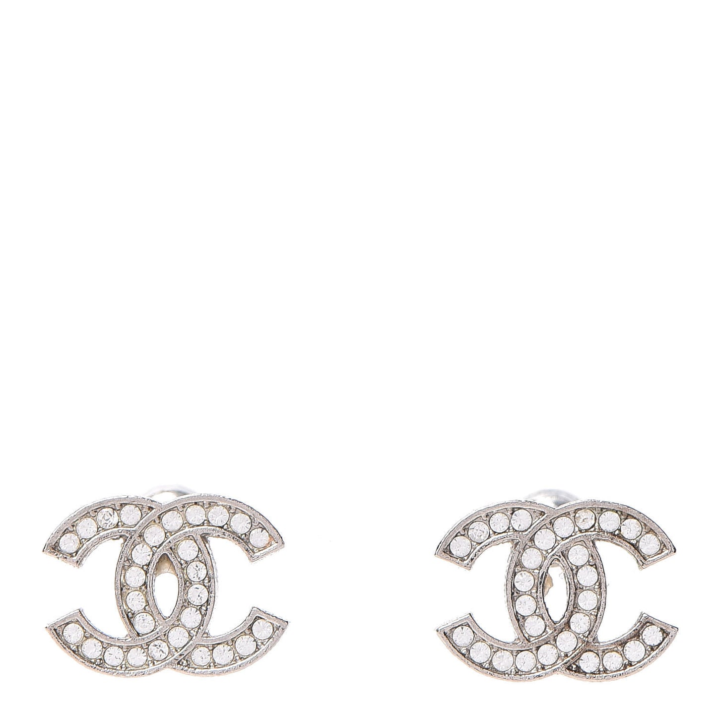 Crystal CC Earrings Silver