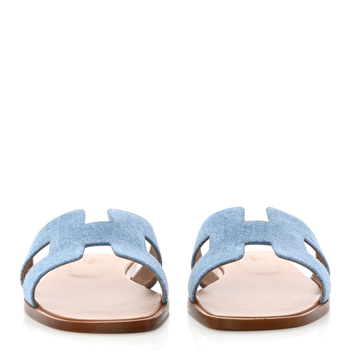 Denim Canvas Oran Sandals 38.5 Bleu Clair
