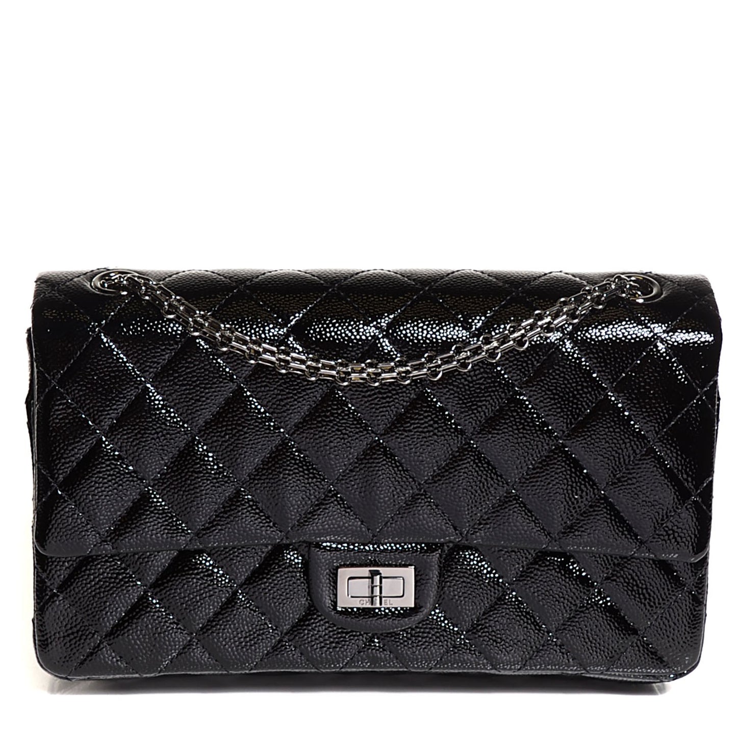 Patent Caviar Quilted 2.55 Reissue 226 Flap Black