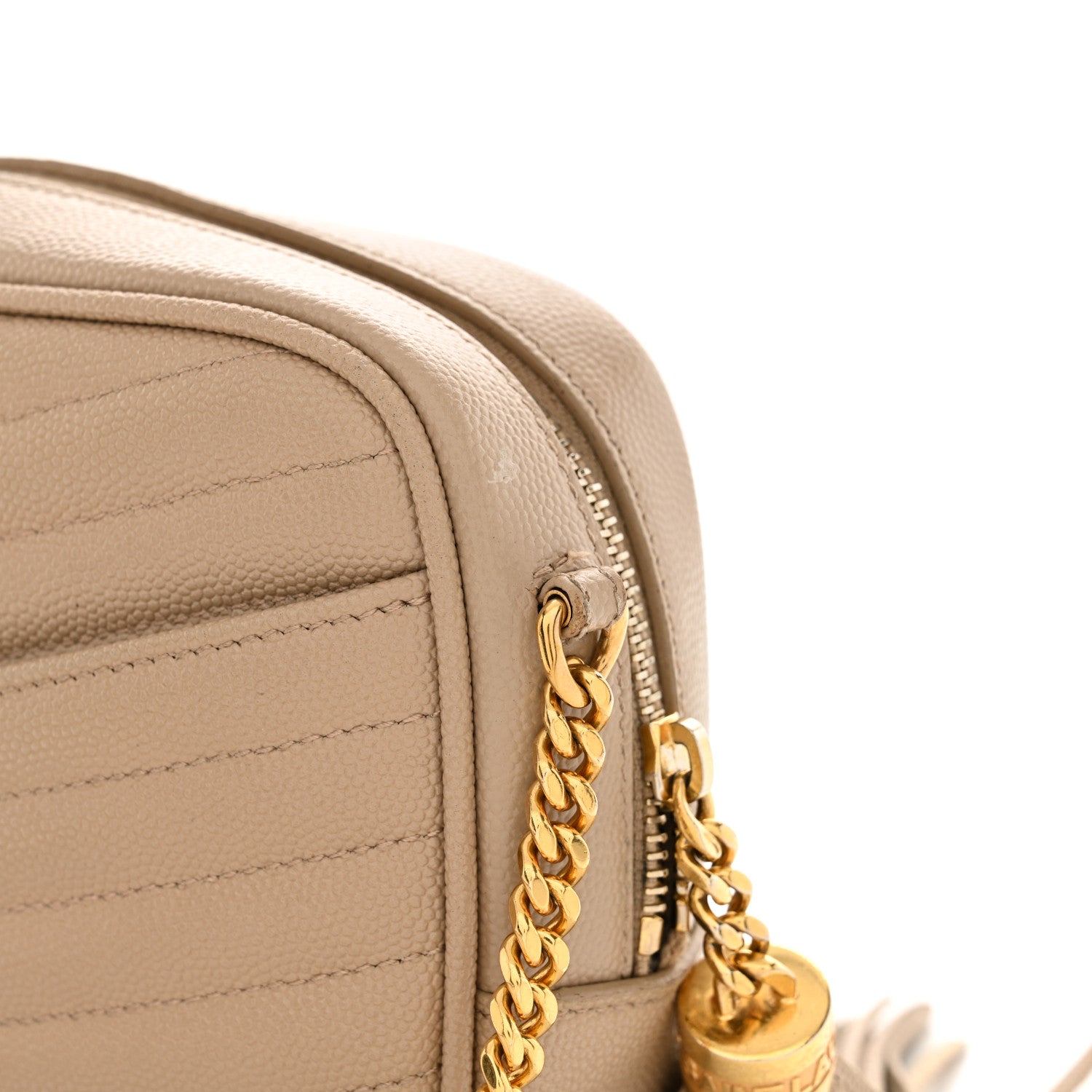 Saint Laurent Grain De Poudre Matelasse Monogram Mini Lou Camera Bag Dark Beige 15 of 16