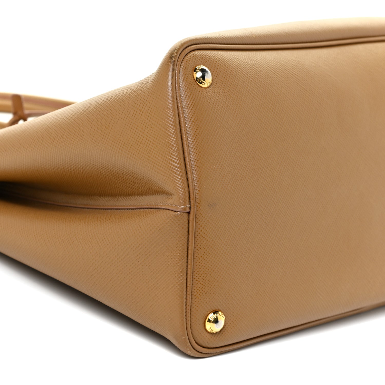 Prada Saffiano Cuir Medium Double Bag Caramel Fuoco 9 of 17