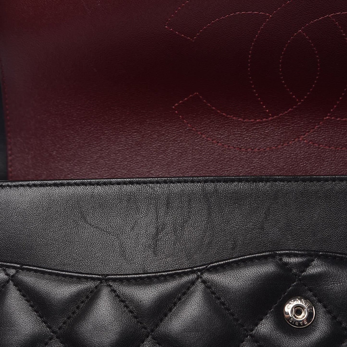 Lambskin Quilted Jumbo Double Flap Black