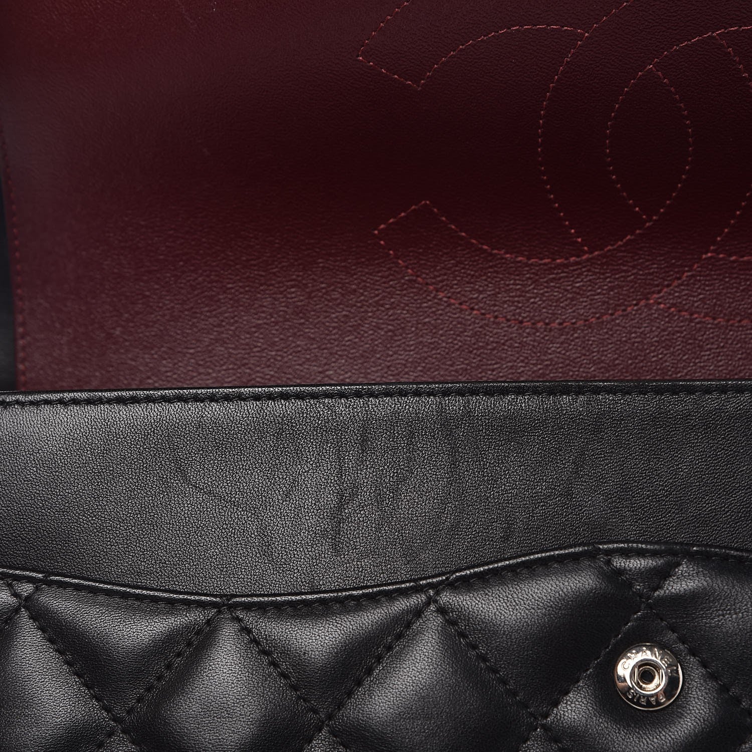Chanel Lambskin Quilted Jumbo Double Flap Black 12 of 12