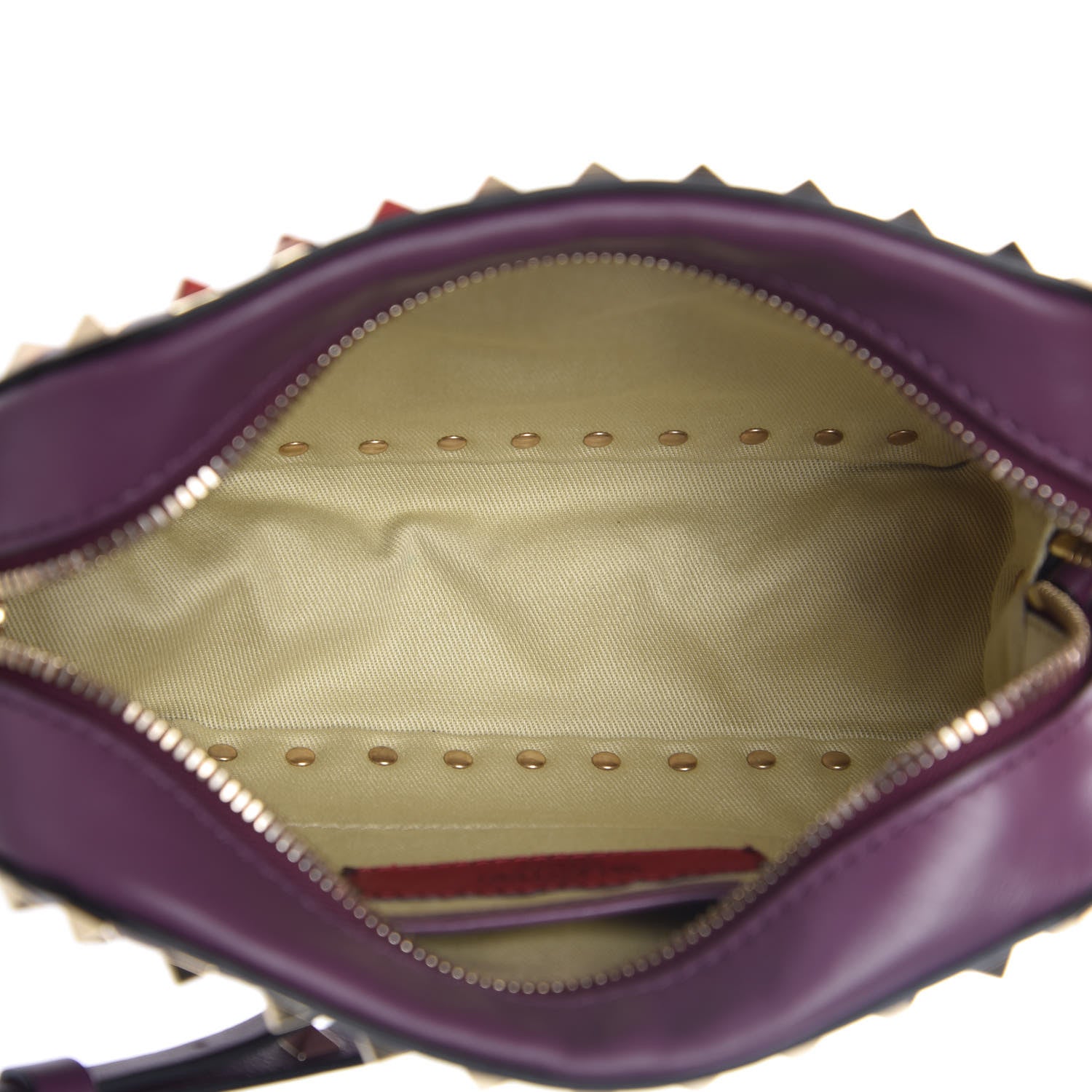 Valentino Garavani Calfskin Rockstud Camera Crossbody Bag Purple 5 of 10
