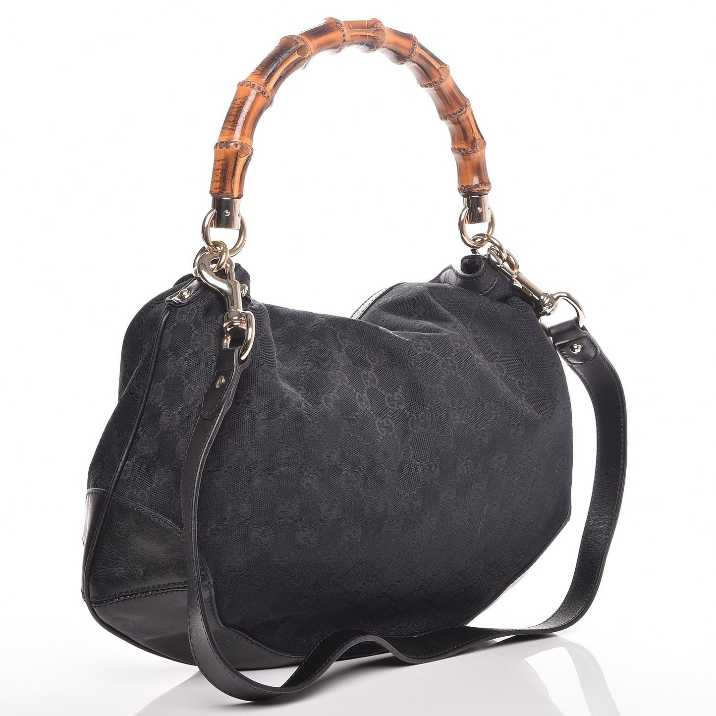 Monogram Medium Peggy Bamboo Top Handle Bag Black