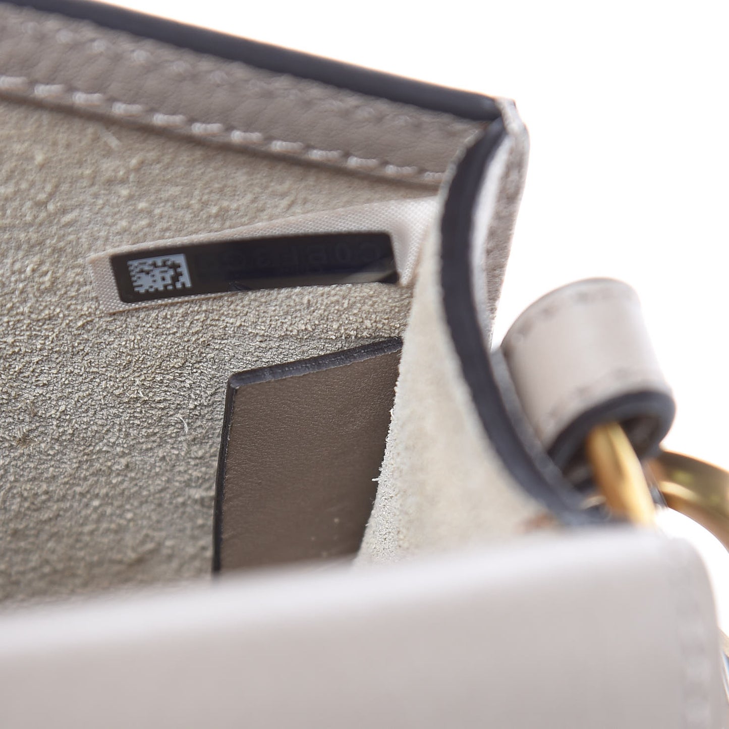Calfskin Suede Small Nile Bracelet Bag Motty Grey