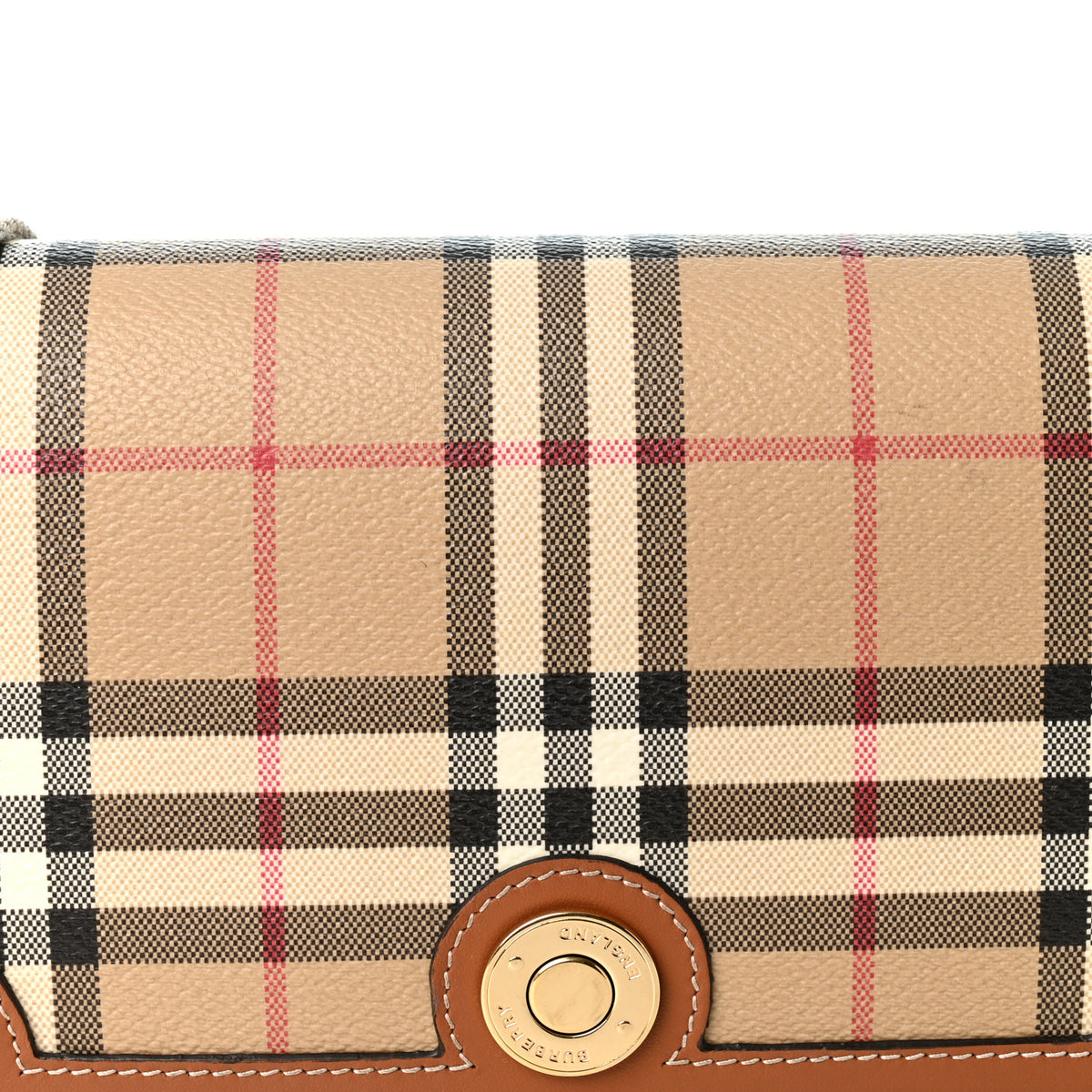 Burberry Coated Canvas Calfskin Vintage Check Small Note Crossbody Bag Briar Brown 6 of 8