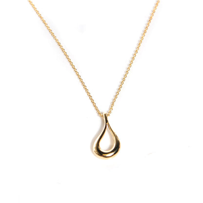 Tiffany 18K Yellow Gold Elsa Peretti Open Tear Drop Pendant Necklace 1 of 7