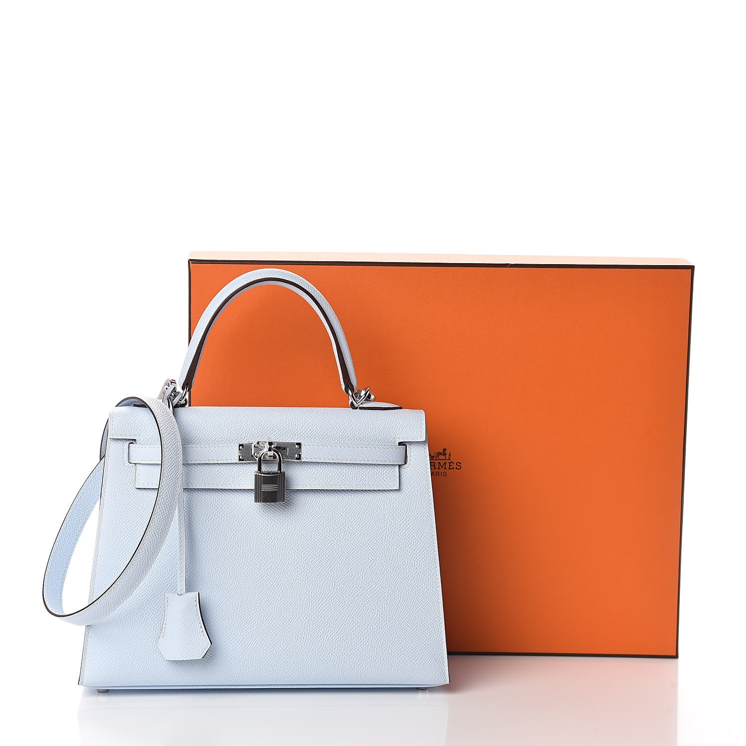 Hermes Epsom Kelly Sellier 25 Bleu Brume 32 of 32