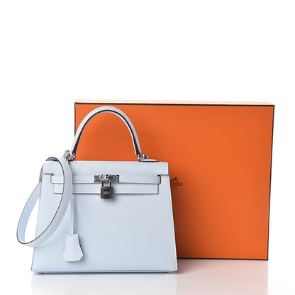 Hermes Epsom Kelly Sellier 25 Bleu Brume 32 of 32