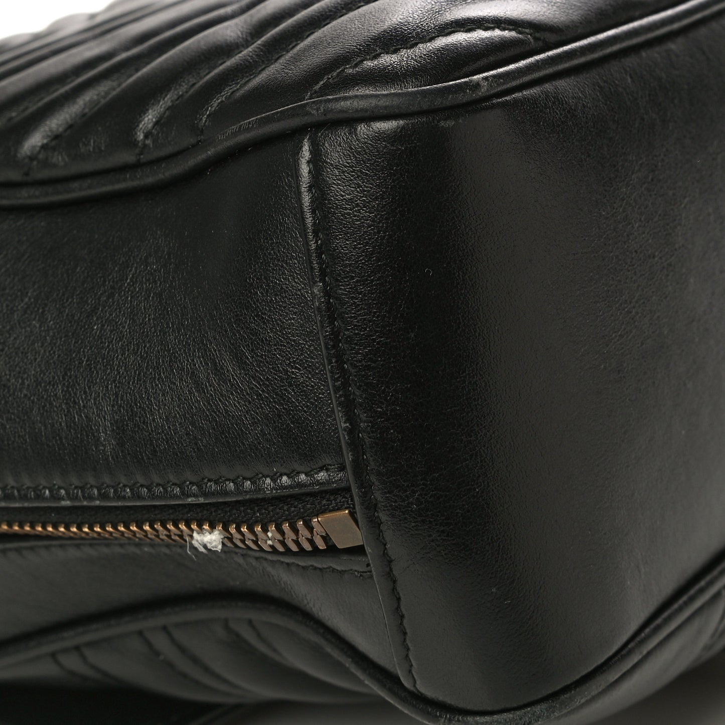 Calfskin Matelasse Sylvie Web Small GG Marmont Top Handle Shoulder Bag Black