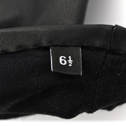 Chanel Lambskin CC Gloves 6.5 Black Pink 4 of 4