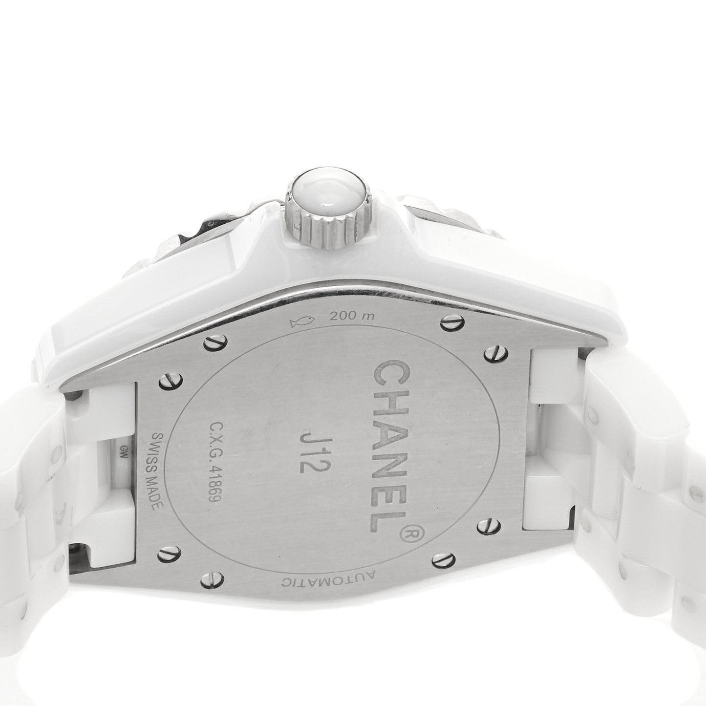 Stainless Steel Ceramic Diamond 38mm J12 Automatic Watch White