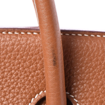 Hermes Taurillon Clemence Birkin 35 Gold 27 of 34
