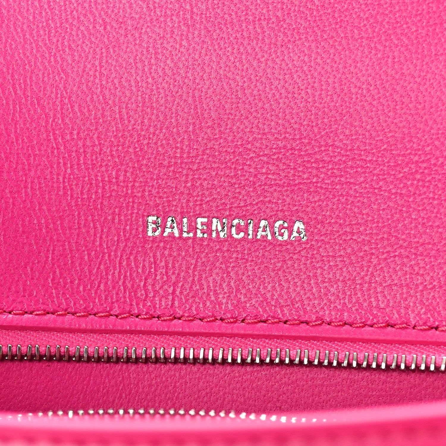 Balenciaga Shiny Box Calfskin Small Hourglass Top Handle Bag Acid Fuchsia 6 of 10
