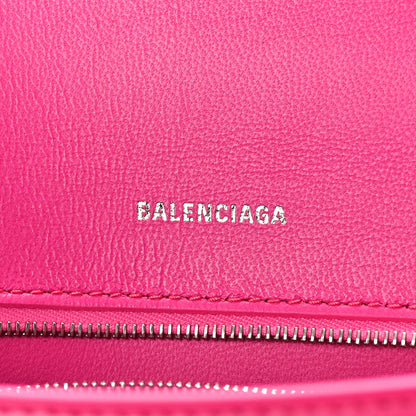 Balenciaga Shiny Box Calfskin Small Hourglass Top Handle Bag Acid Fuchsia 6 of 10