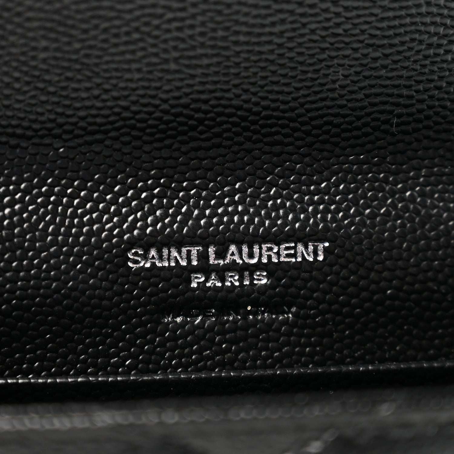 Saint Laurent Grain De Poudre Matelasse Chevron Small Monogram Envelope Wallet Black 6 of 10