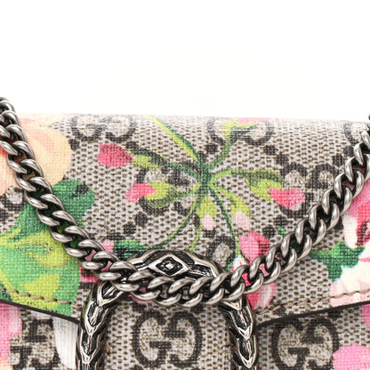 Gucci GG Supreme Monogram Blooms Dionysus Chain Clutch Wallet Beige Multicolor Dry Rose 7 of 9