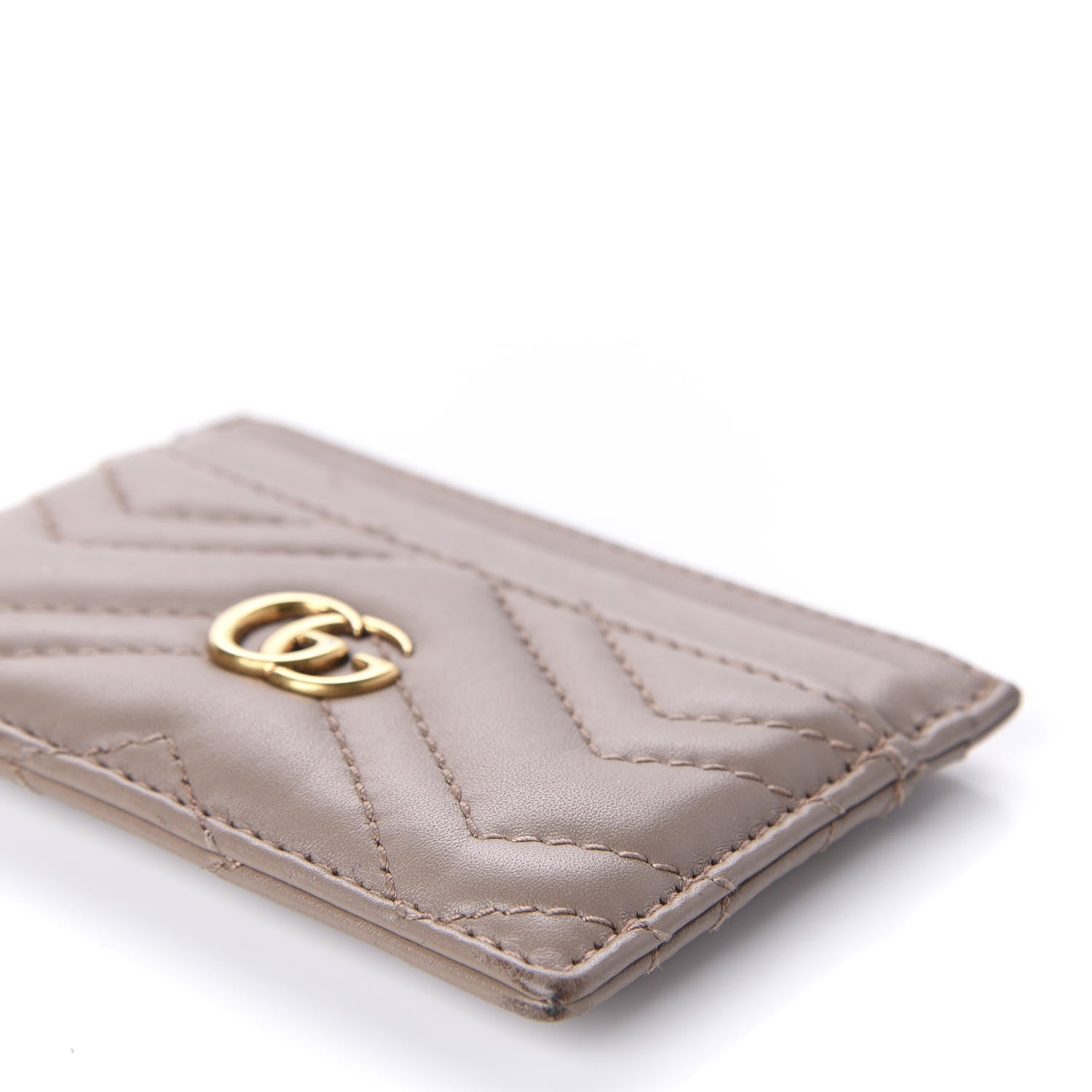 Gucci Calfskin Matelasse GG Marmont Card Holder Porcelain Rose 7 of 9