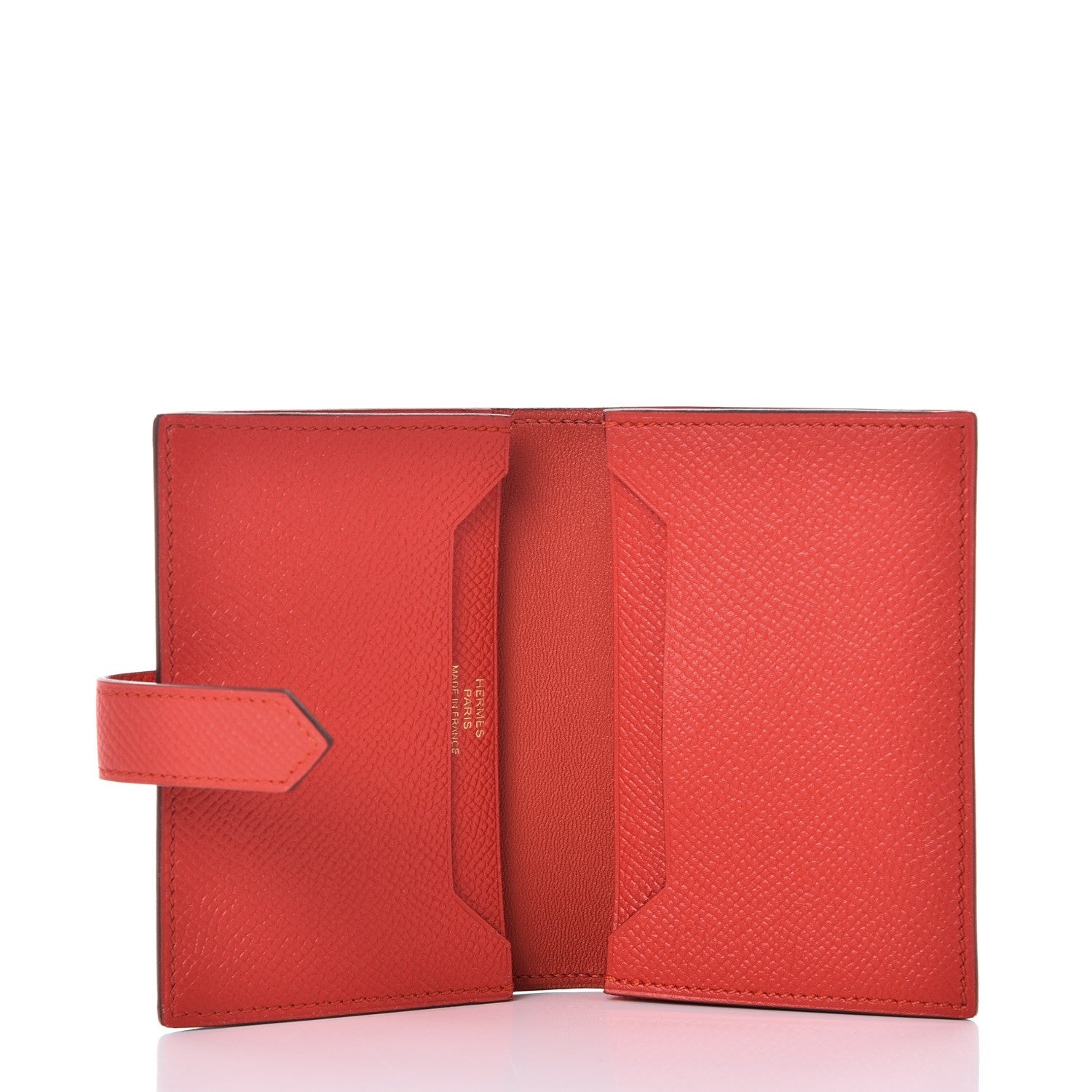 Hermes Epsom Bearn Card Holder Wallet Rouge Tomate 5 of 8